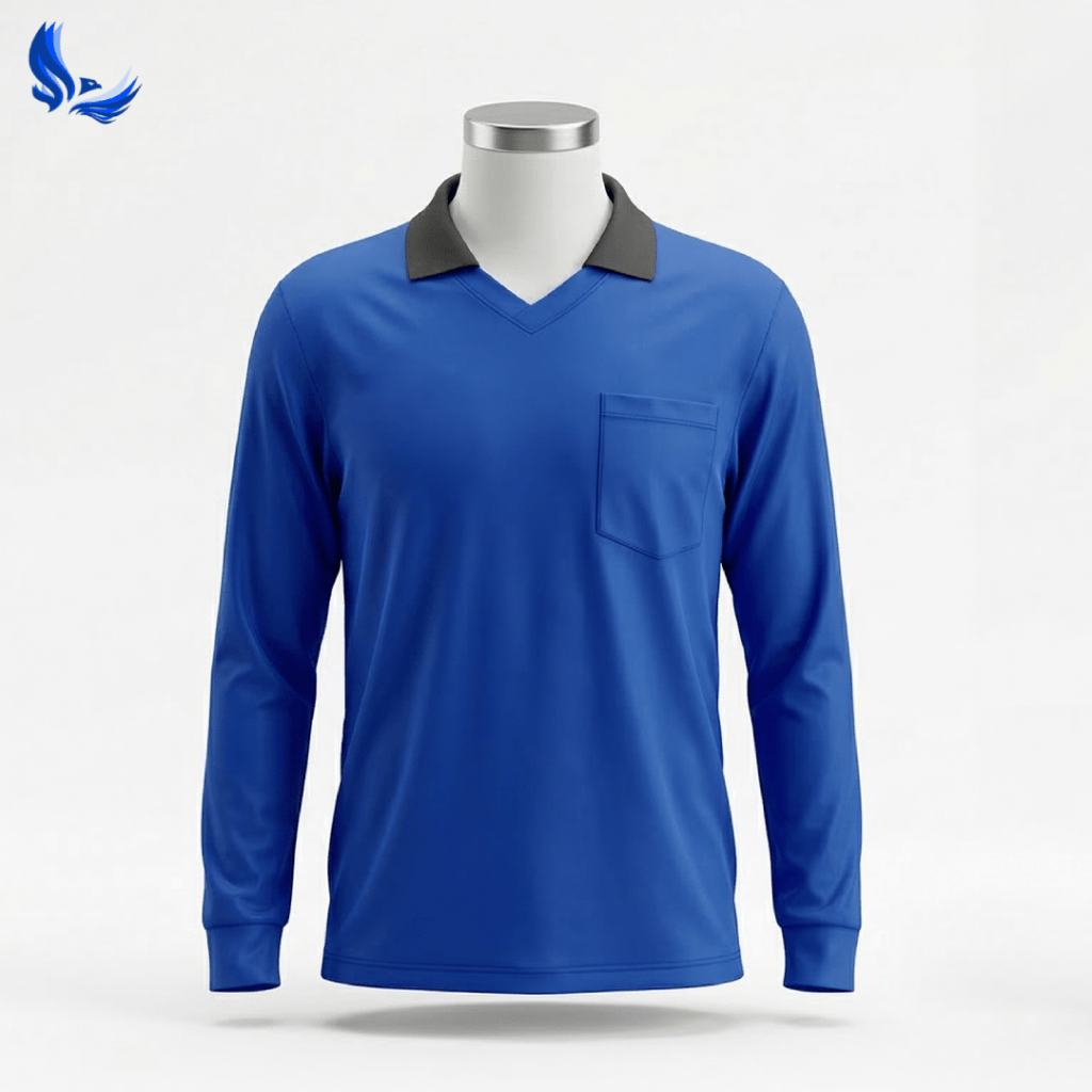 รับทำ เสื้อคนงาน คอปก แขนยาว พร้อมสกรีนฟรี